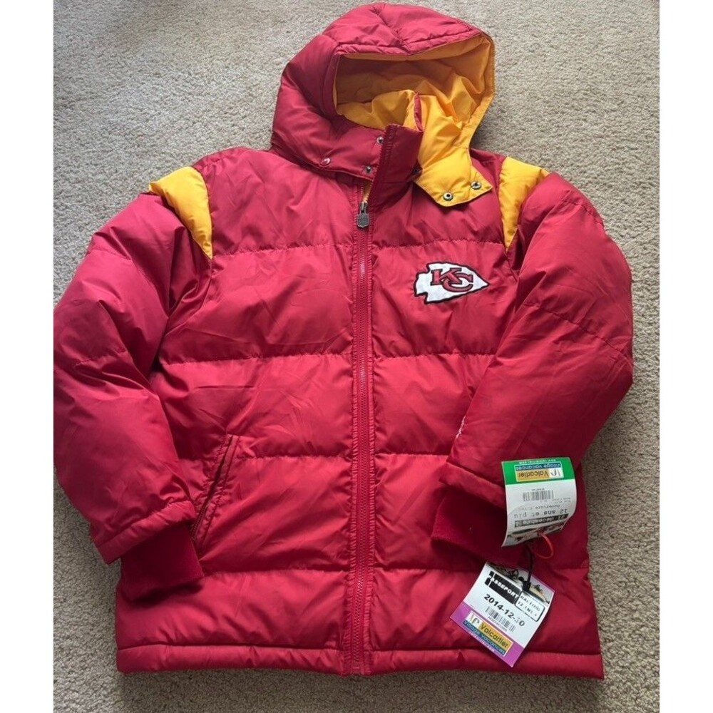 KANSAS CITY CHIEFS Jacket Mens Medium 2000's NFL Pro Line Puffer Coat